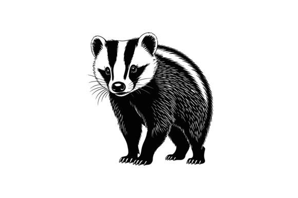 A Badger in Black and White Style: A Practical Asset for Modern Design