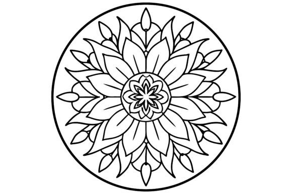 Abstract Floral Bouquet Mandala Circle L