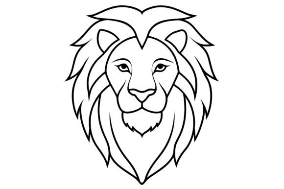 Abstract Lion Head Continuous Line Sketch: A Modern Branding Asset