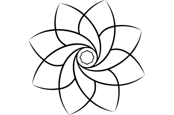 Abstract Spiral Flower Design: Modern Line Art