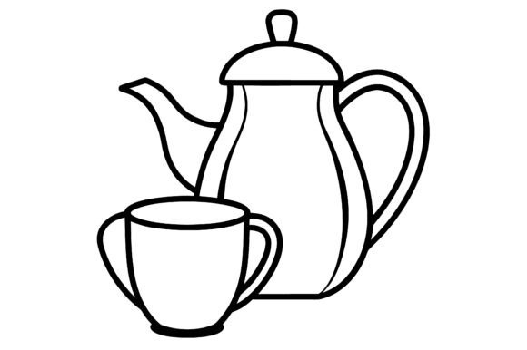 Abstract Teapot with Cup Continuous Line: A Modern Design Asset for Contemporary Brands