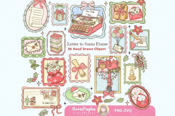 Bringing Holiday Magic to Life with a Cozy Letter to Santa Clipart Set