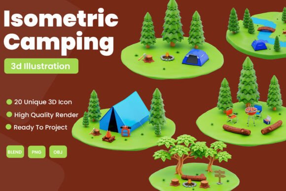 Bringing Outdoor Adventures to Life with a 3D Isometric Camping Pack