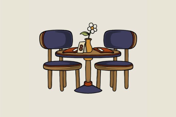 Cartoon Symmetrical Restaurant Table: A Design Evaluation