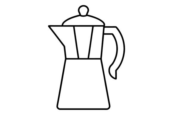 Coffee Pot Continuous Line Sketch: A Modern Asset for Branding and Design