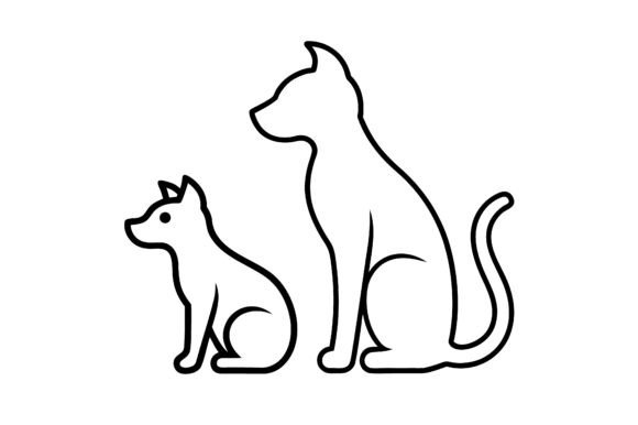 Elevating Brand Identity with Cat and Dog Together Minimal Line Art