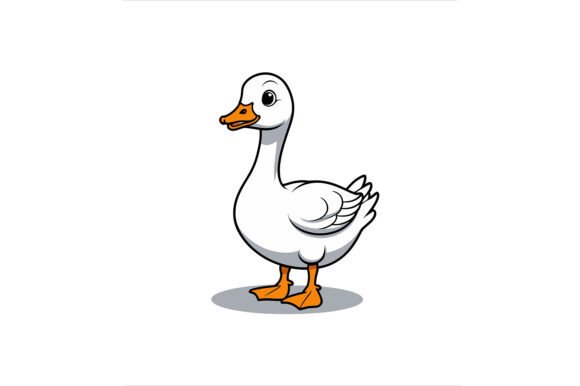 Goose Cartoon Standing and Looking Happy: A Versatile Asset for Modern Design