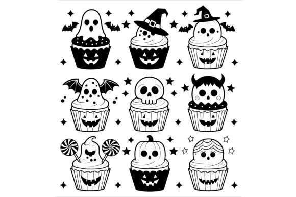 Halloween Ghost, Pumpkin, Skull, Bat Vector Art