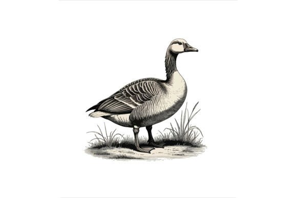 Illustration of a Snow Goose Standing: A Versatile Design Asset