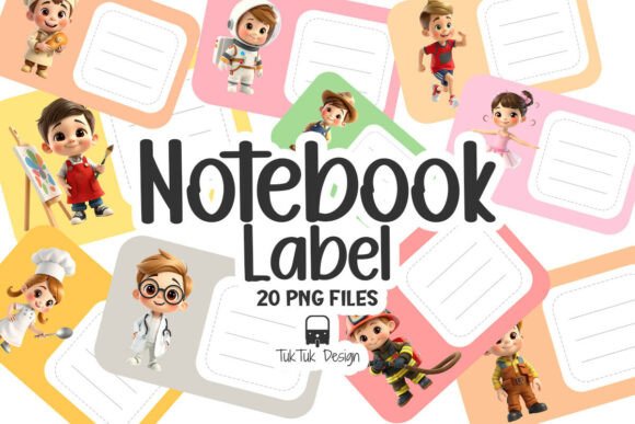 Kids Profession Label Sticker PNG
