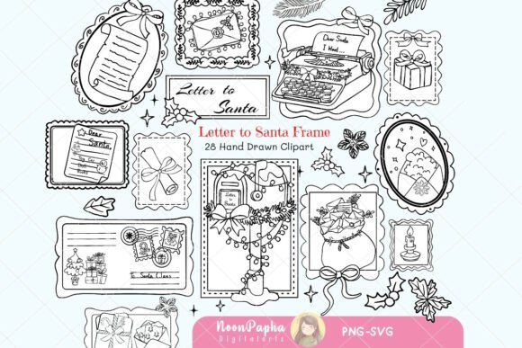 Letter to Santa Frames Coloring Clipart: A Workflow Guide for Creators