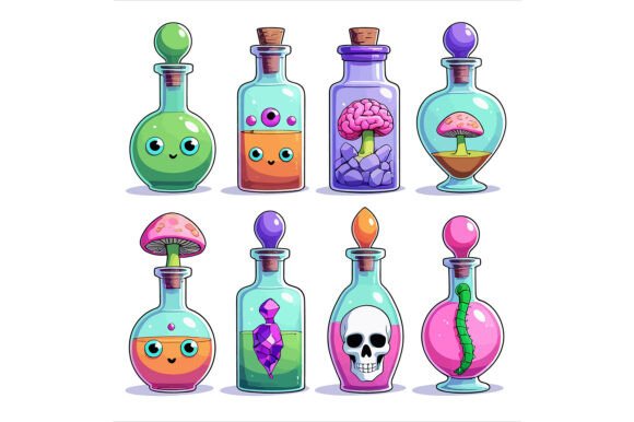 Unlocking Creativity with Vector Art of Collection of Magic Potion
