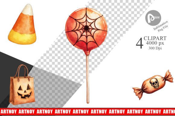 Vintage Halloween Candy Clipart: Elevating Your Holiday Designs with Nostalgic Charm