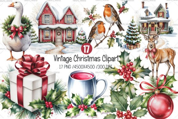 Vintage Old Christmas Clipart: Elevating Holiday Projects with Timeless Charm